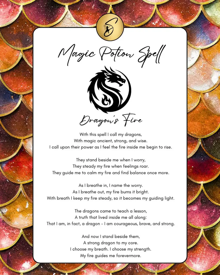 Sparkle & Spell Co. Dragon’s Fire magic potion spell - inspired by courage and inner strength